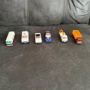 Vintage Matchbox Lesney No. 12 Setra Coach & Diecast Toy Cars Lot Of 6